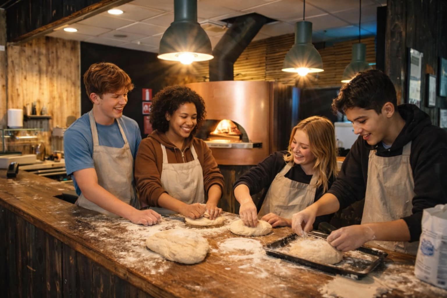 Lounge och aktivitetsyta i Vedeldspizzans eventlokal